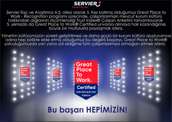 Servier İlaç beşinci kez “Great Place to Work Certified” ünvanının sahibi oldu